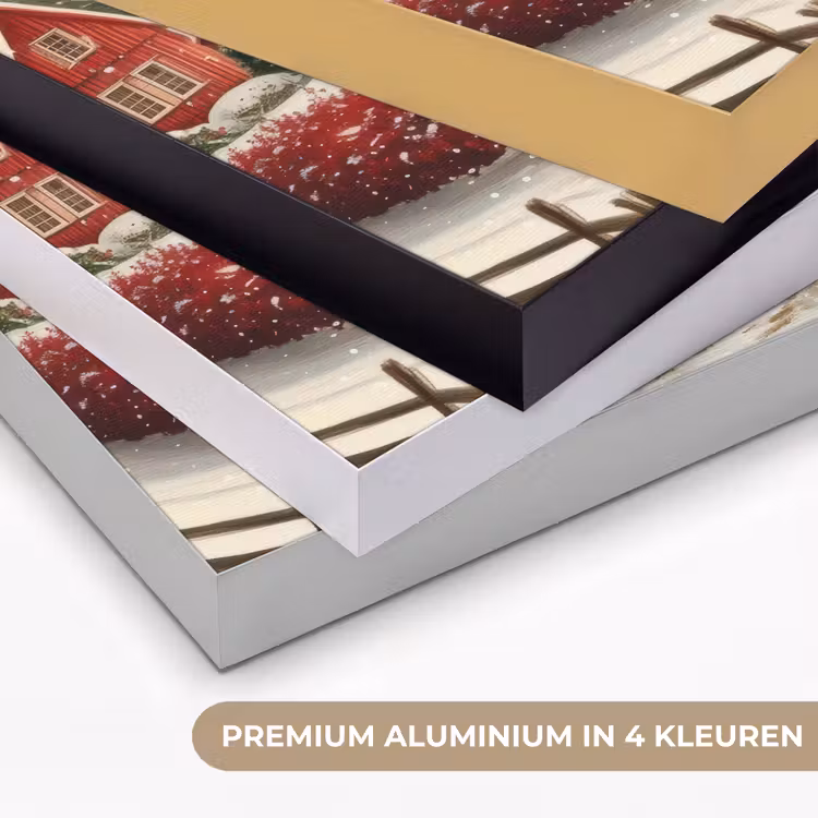 Kerstsfeer - Landelijk - Rood Textielframe zwart klein -USP_kleurenNL
