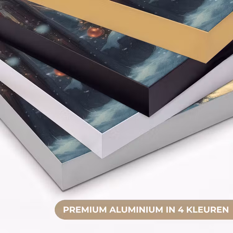Kerstvreugde - Sneeuw - Kleurrijk Textielframe zwart klein -USP_kleurenNL