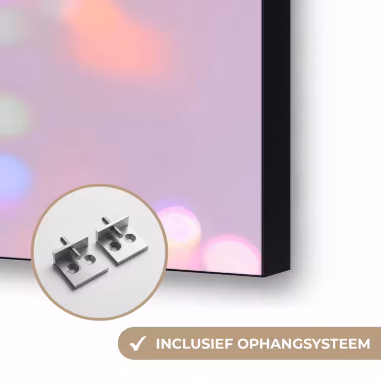 Kever - Metallic - Lichteffect - Roze Textielframe zwart klein -USP_ophangsysteemNL