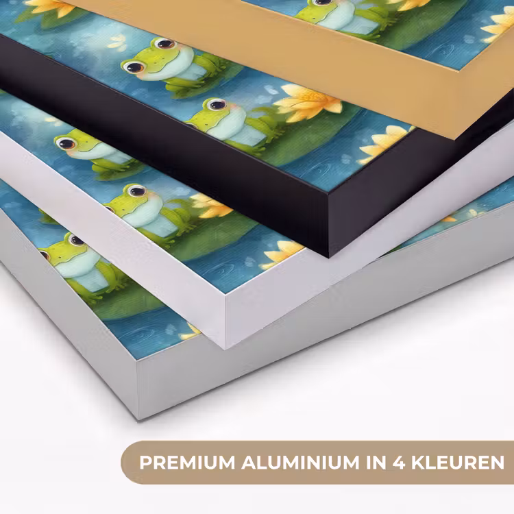 Kikker - Lelies - Groen Textielframe zwart klein 947 -USP_kleurenNL