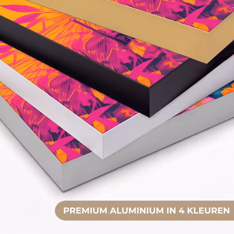 Kimono - Roze - Panda - Bloemenkroon Textielframe zwart klein -USP_kleurenNL