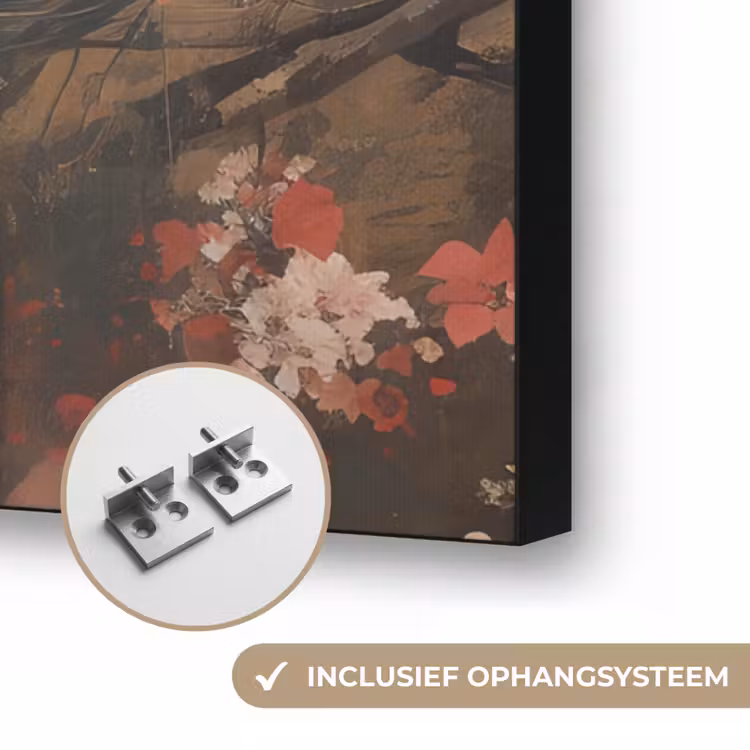 Kimono - Vrouw - kersenbomen Textielframe zwart klein -USP_ophangsysteemNL