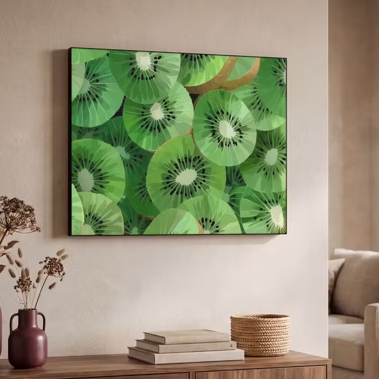 Kiwi - Groen - Pitten Textielframe - compleet frame klein -sfeer3