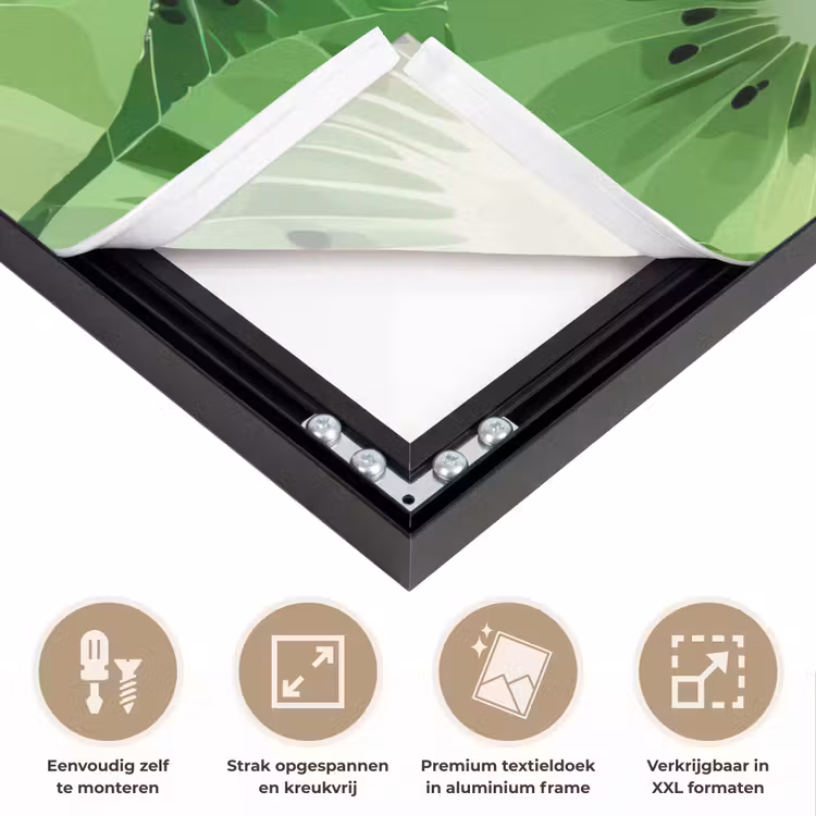 Kiwi - Groen - Pitten Textielframe zwart klein -USP_feed_closeupNL