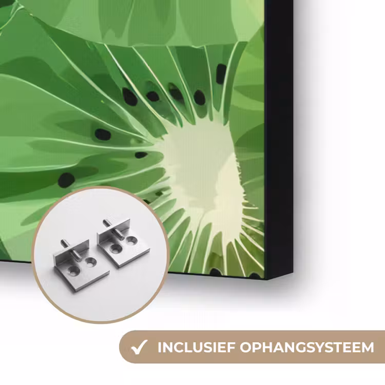 Kiwi - Groen - Pitten Textielframe zwart klein -USP_ophangsysteemNL