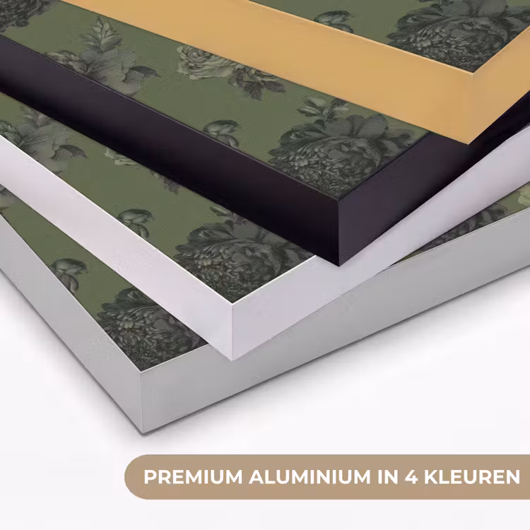Klassiek - botanisch - olijfgroen - bloemen Textielframe zwart klein 947 -USP_kleurenNL