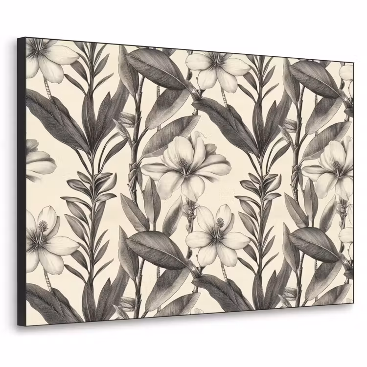 Klassiek - Botanisch - Zwart - Beige Textielframe zwart klein 947 -3d