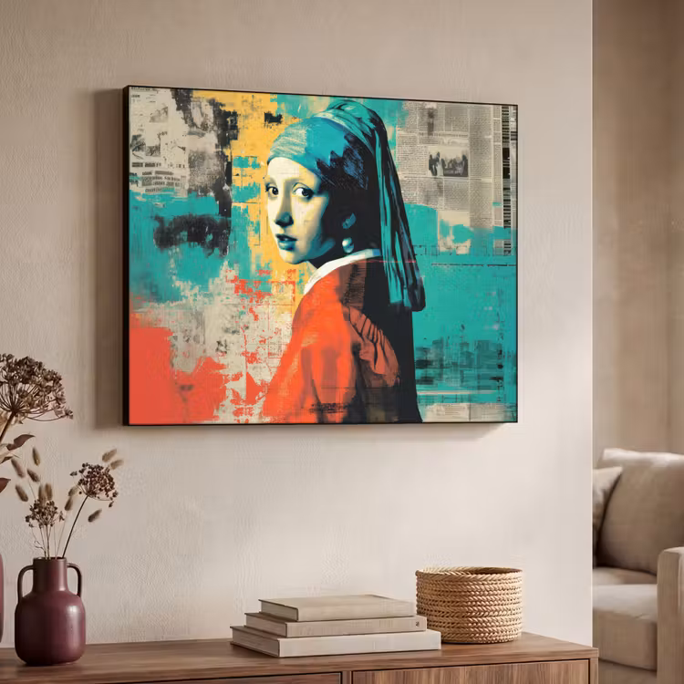 Klassiek - Pareloorbel - Streetartstijl - Kleurrijk Textielframe - compleet frame klein -sfeer3
