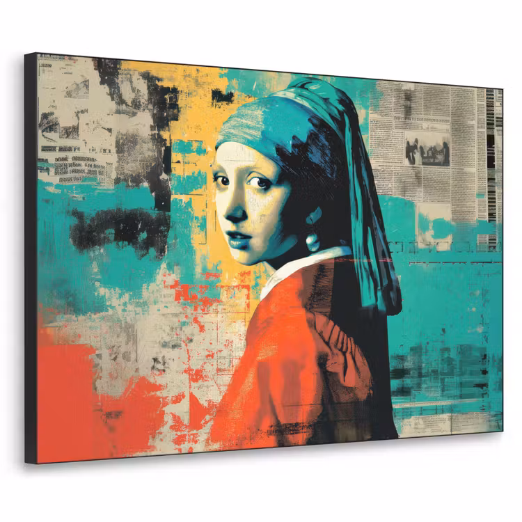 Klassiek - Pareloorbel - Streetartstijl - Kleurrijk Textielframe zwart klein -3d
