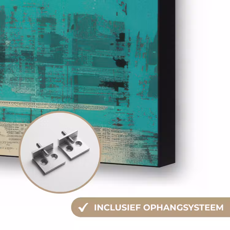 Klassiek - Pareloorbel - Streetartstijl - Kleurrijk Textielframe zwart klein -USP_ophangsysteemNL