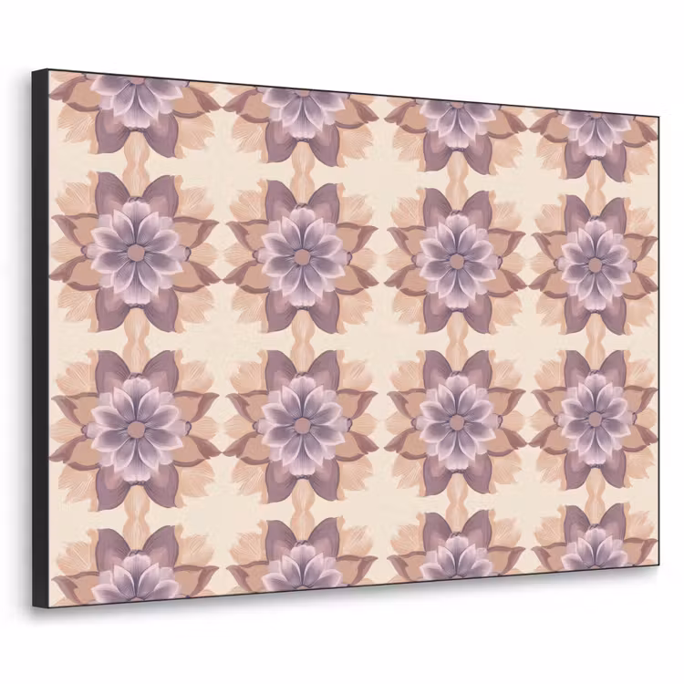 Klassiek - Patroon - Paars Textielframe zwart klein 947 -3d
