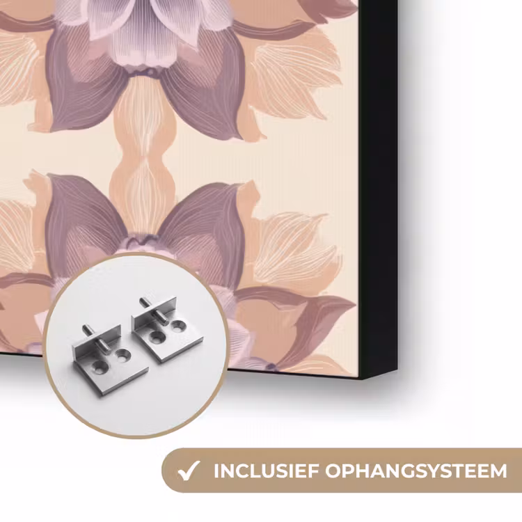 Klassiek - Patroon - Paars Textielframe zwart klein 947 -USP_ophangsysteemNL