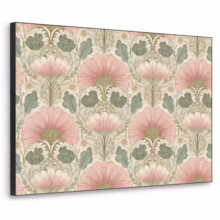 Klassiek - Patroon - Roze Textielframe zwart klein 947 -3d