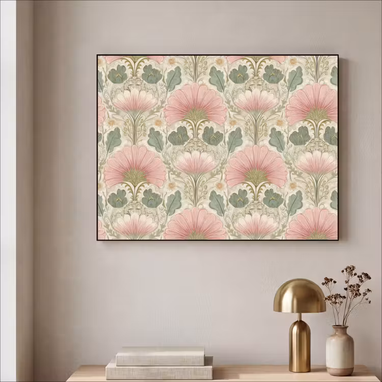 Klassiek - Patroon - Roze Textielframe zwart klein 947 -sfeer2