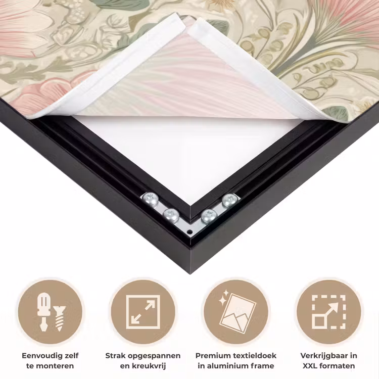 Klassiek - Patroon - Roze Textielframe zwart klein 947 -USP_feed_closeupNL