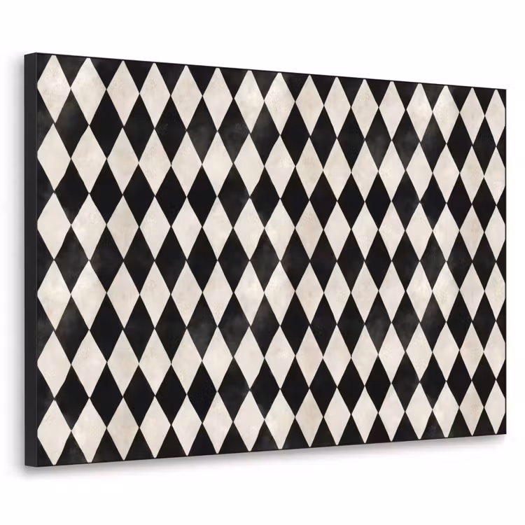 Klassiek - Patroon - Zwart Textielframe zwart klein 947 -3d
