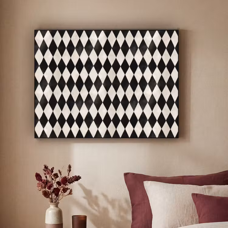 Klassiek - Patroon - Zwart Textielframe zwart klein 947 -sfeer1