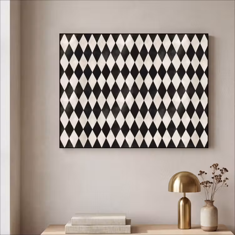 Klassiek - Patroon - Zwart Textielframe zwart klein 947 -sfeer2