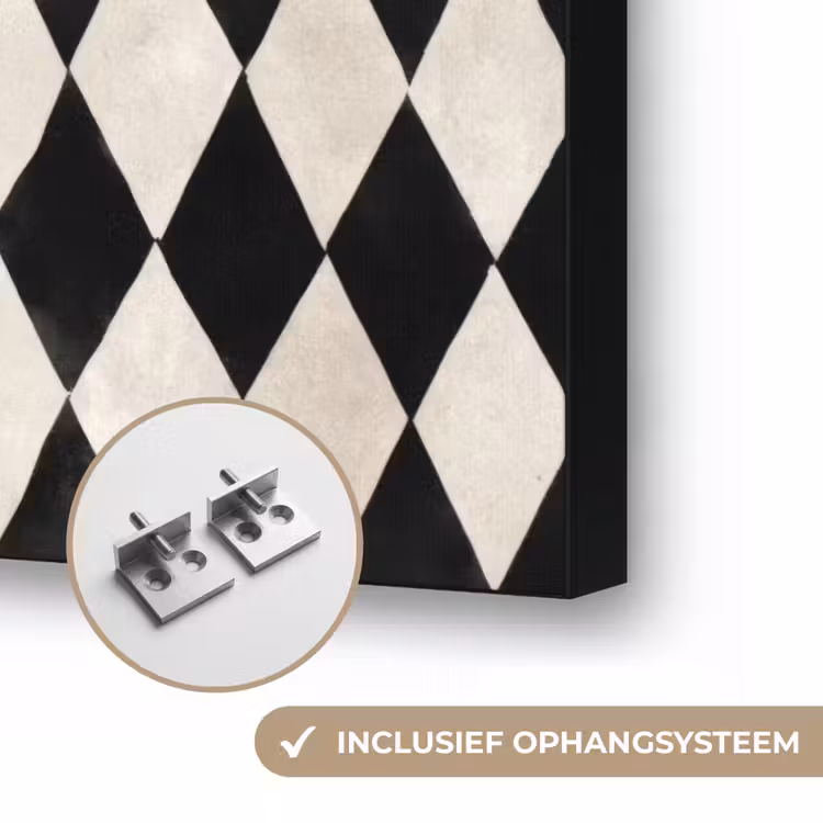 Klassiek - Patroon - Zwart Textielframe zwart klein 947 -USP_ophangsysteemNL
