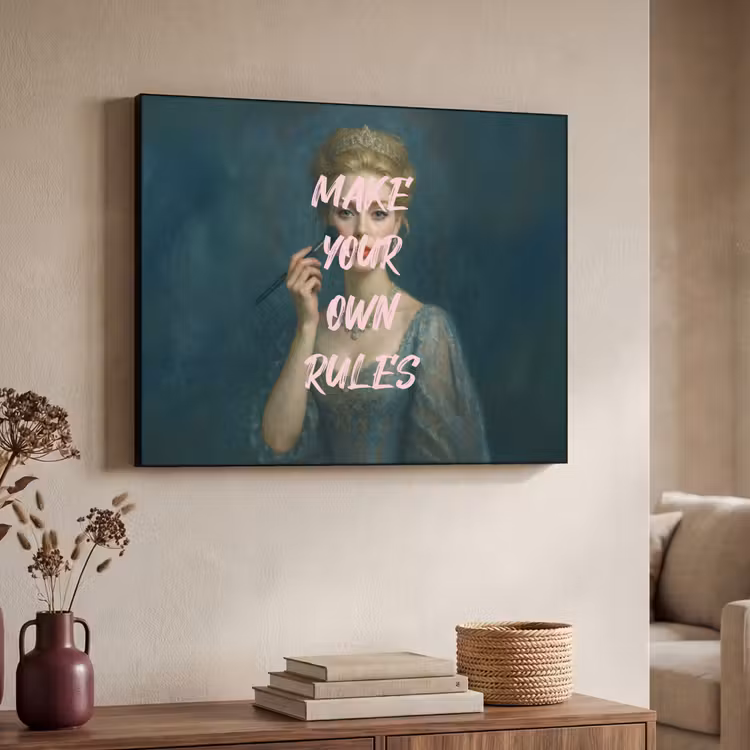 Klassiek - Sierlijk - Roze Textielframe - compleet frame klein -sfeer3