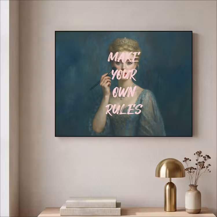 Klassiek - Sierlijk - Roze Textielframe zwart klein -sfeer2