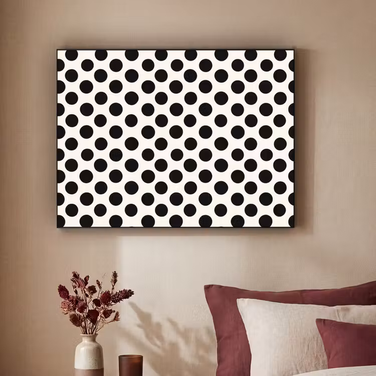 Klassiek - Stippen - Zwart Textielframe zwart klein 947 -sfeer1