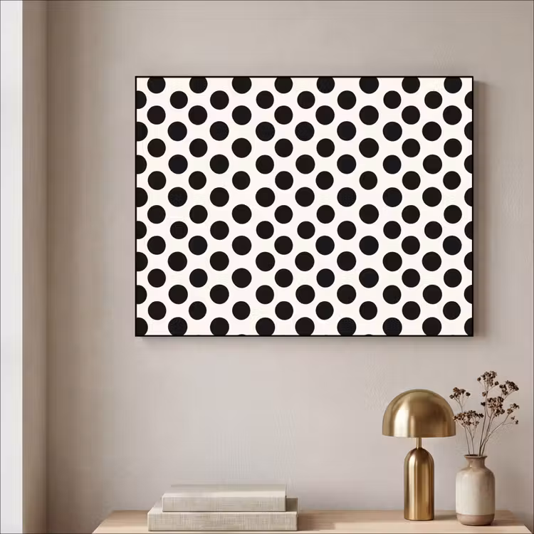 Klassiek - Stippen - Zwart Textielframe zwart klein 947 -sfeer2