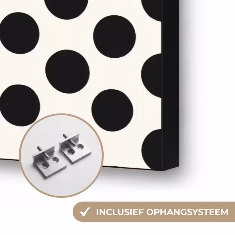 Klassiek - Stippen - Zwart Textielframe zwart klein 947 -USP_ophangsysteemNL