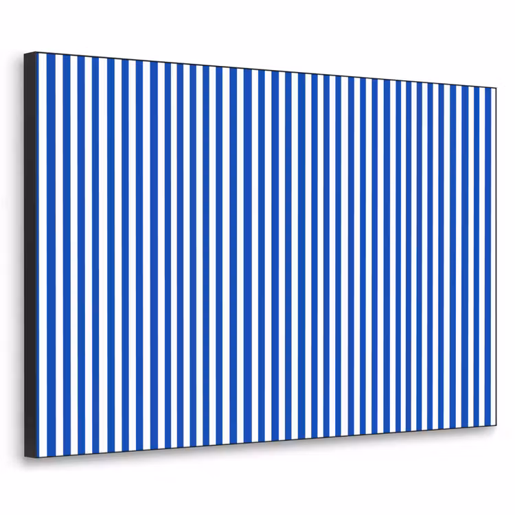Klassiek - Strepen - Blauw Textielframe zwart klein 947 -3d
