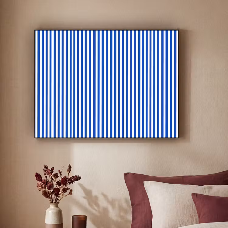 Klassiek - Strepen - Blauw Textielframe zwart klein 947 -sfeer1
