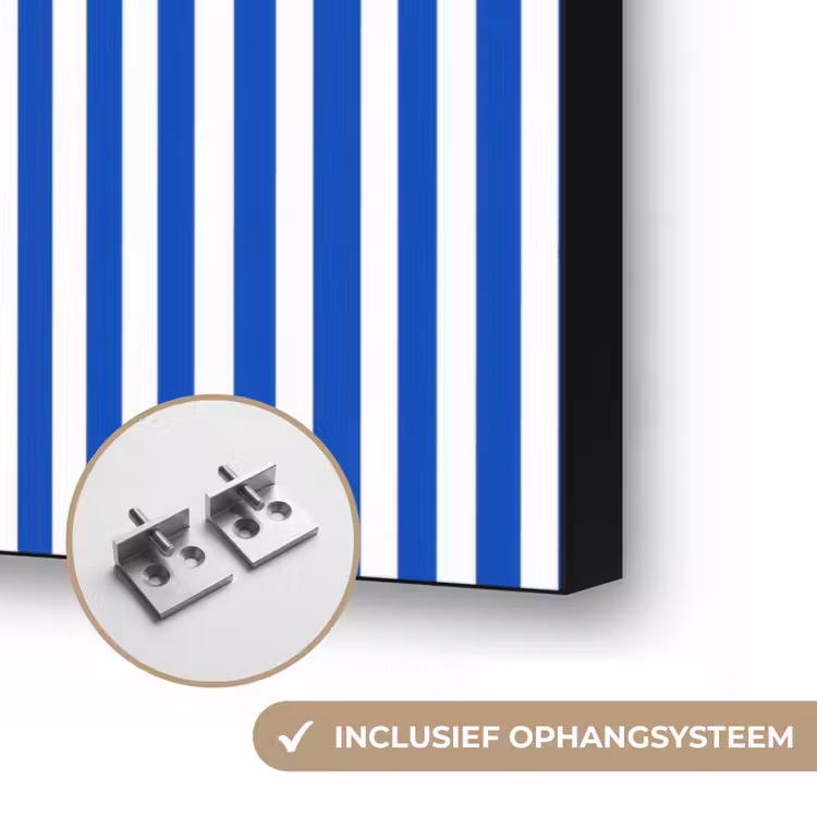 Klassiek - Strepen - Blauw Textielframe zwart klein 947 -USP_ophangsysteemNL