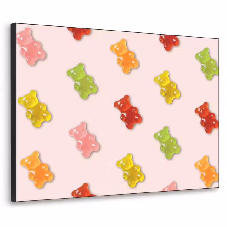Kleur - Snoep - Roze Textielframe - compleet frame klein -3d