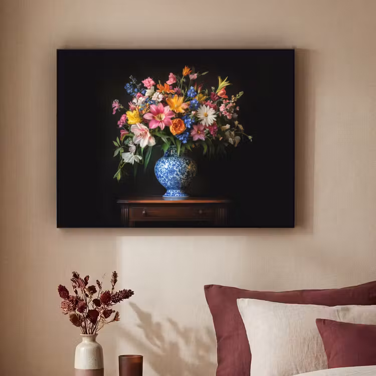 Kleur - Vaas - Bloemen - Boeket Textielframe - compleet frame klein -sfeer1