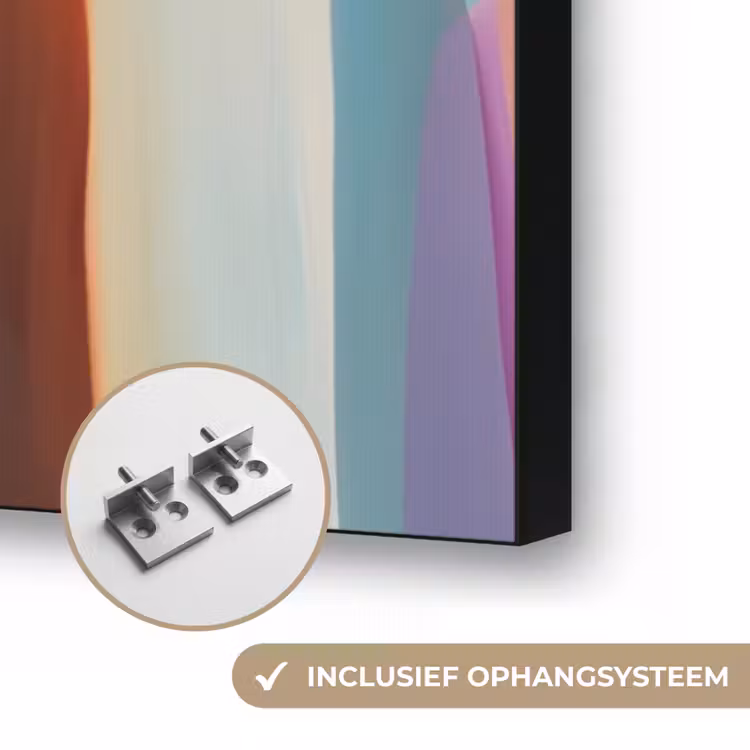 Kleurbanen - Verticaal - Kleurrijk Textielframe zwart klein -USP_ophangsysteemNL