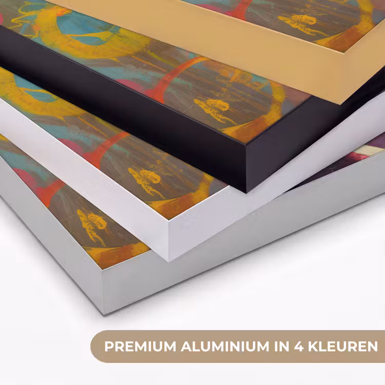 Kleurrijk portret - Kroon - Sterren Textielframe zwart klein -USP_kleurenNL