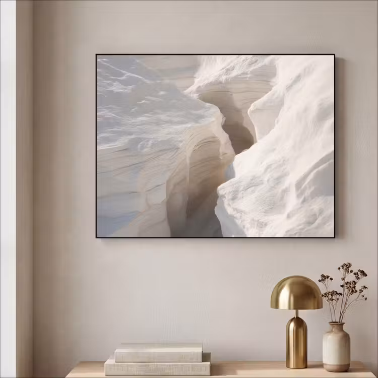 Kloof - Wit - Sneeuw Textielframe zwart klein -sfeer2
