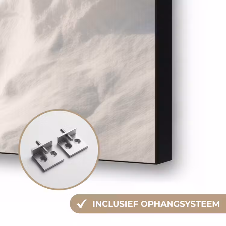 Kloof - Wit - Sneeuw Textielframe zwart klein -USP_ophangsysteemNL