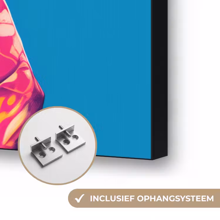 Koe - Bloemenkrans - Oorhangers - Kimono Textielframe zwart klein -USP_ophangsysteemNL