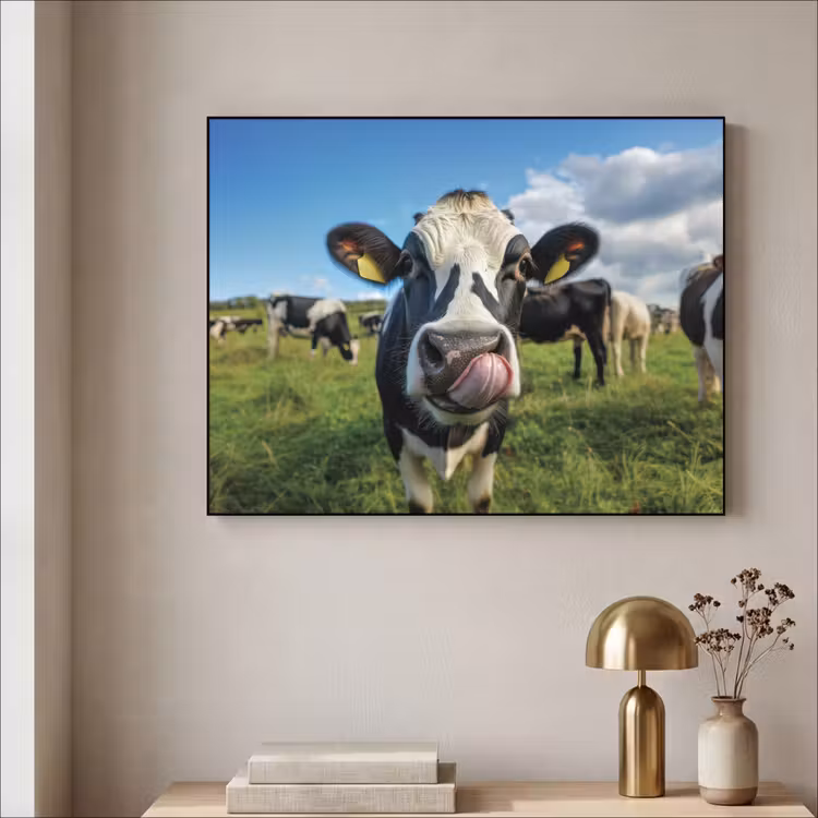 Koe - Tong - Weide Textielframe - compleet frame klein -sfeer2
