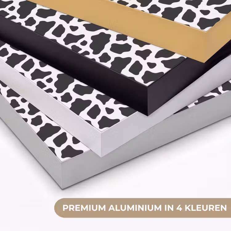 Koe - Vlekken - Patroon - Zwart Textielframe zwart klein 947 -USP_kleurenNL