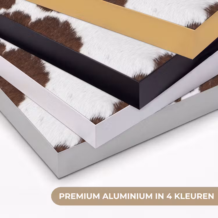 Koeienhuid - Klassiek - Bruin Textielframe zwart klein -USP_kleurenNL