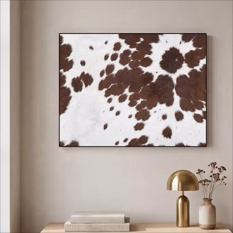 Koeienhuid - Klassiek - Bruin Textielframe zwart klein -sfeer2