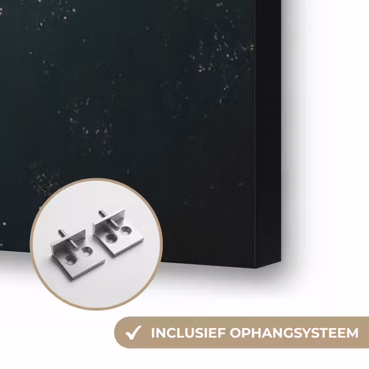 Koffie - Schotel - Koffiebonen - Retro Textielframe zwart klein -USP_ophangsysteemNL