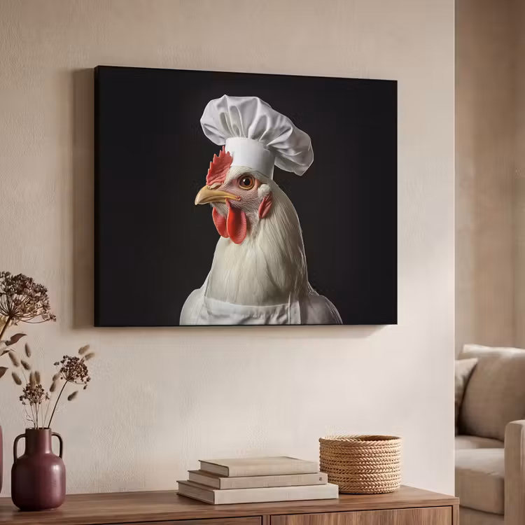 Kok - Rood - Kip Textielframe - compleet frame klein -sfeer3