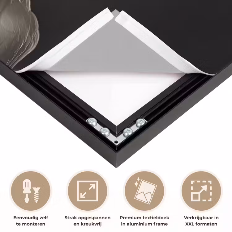 Kok - Rood - Kip Textielframe zwart klein -USP_feed_closeupNL