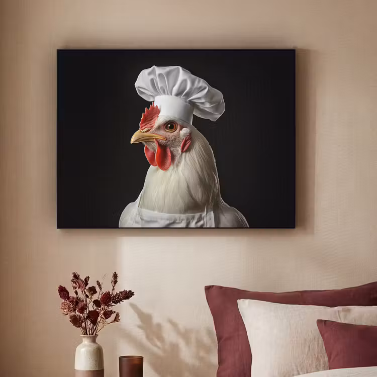 Kok - Rood - Kip Textielframe - compleet frame klein -sfeer1