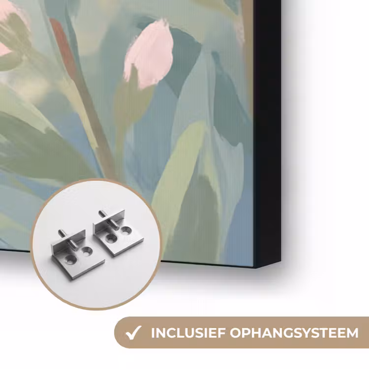 Kolibrie - Illustratie - Kleurrijk Textielframe zwart klein -USP_ophangsysteemNL
