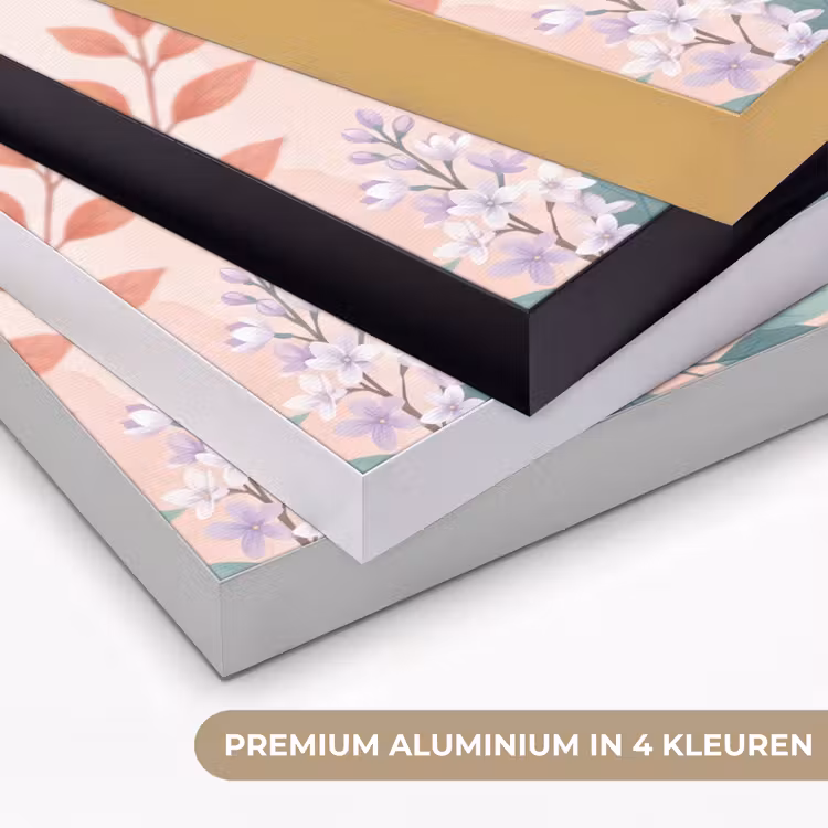 Kolibrie - Vliegen - Natuur - Illustratie - Kleurrijk Textielframe zwart klein -USP_kleurenNL