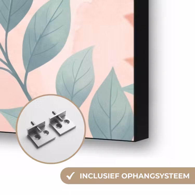 Kolibrie - Vliegen - Natuur - Illustratie - Kleurrijk Textielframe zwart klein -USP_ophangsysteemNL
