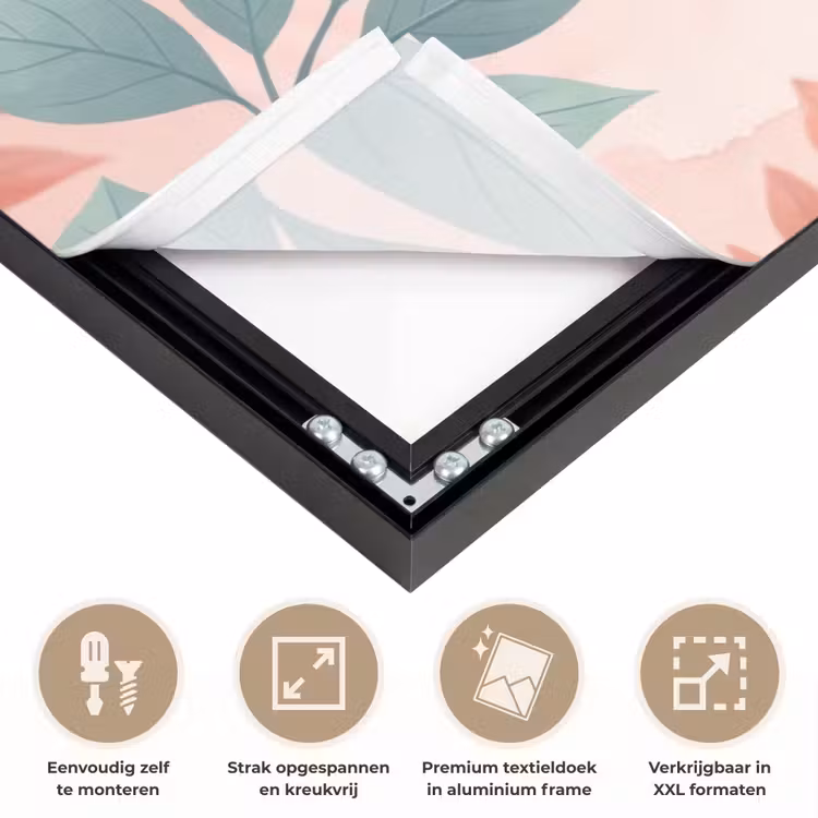 Kolibrie - Vliegen - Natuur - Illustratie - Kleurrijk Textielframe zwart klein -USP_feed_closeupNL